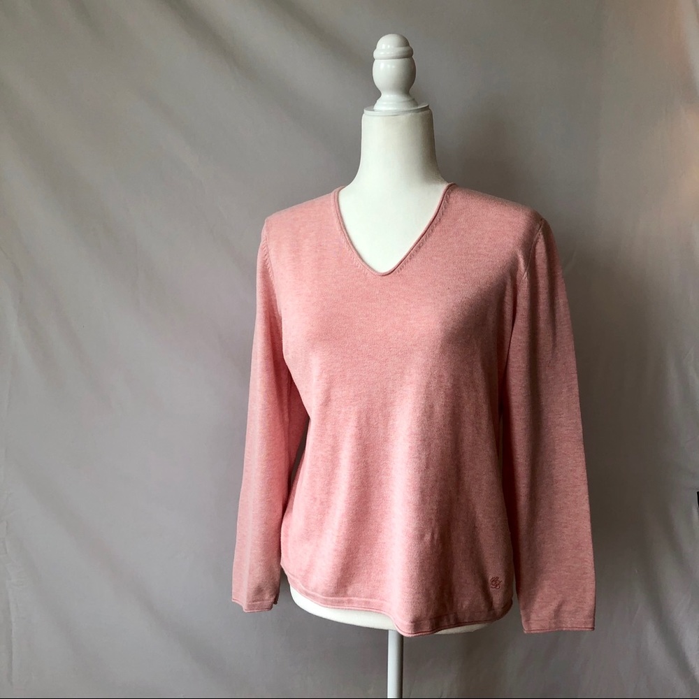 Lightweight 100% Cotton V-Neck Sweater